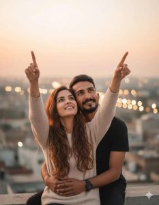 پرامپت عکس دو نفره رمانتیک