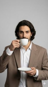 پرامپت عکس فشن با فنجان قهوه
